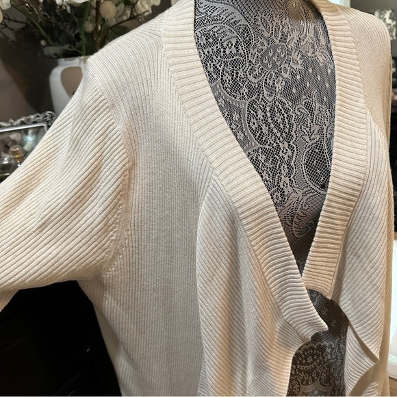 Lululemon Ribbed Wrap It Up Cardigan Sweater Beige Open Front Longline Size 12 - Picture 3 of 16